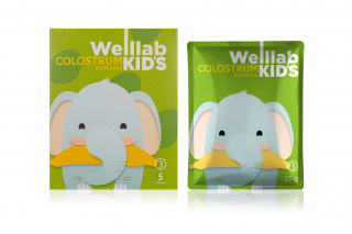 Детский напиток WELLLAB KIDS COLOSTRUM со вкусом «Банан», 5 саше