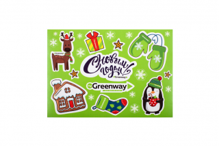 Новогодний стикерпак, зелёный / New Year sticker pack, green